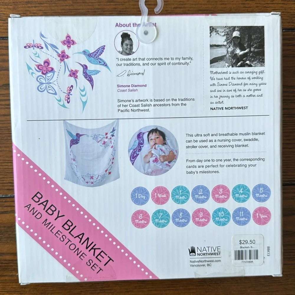 Native Northwest Baby Blanket and Milestone Set - NWT - Picture 2 of 2